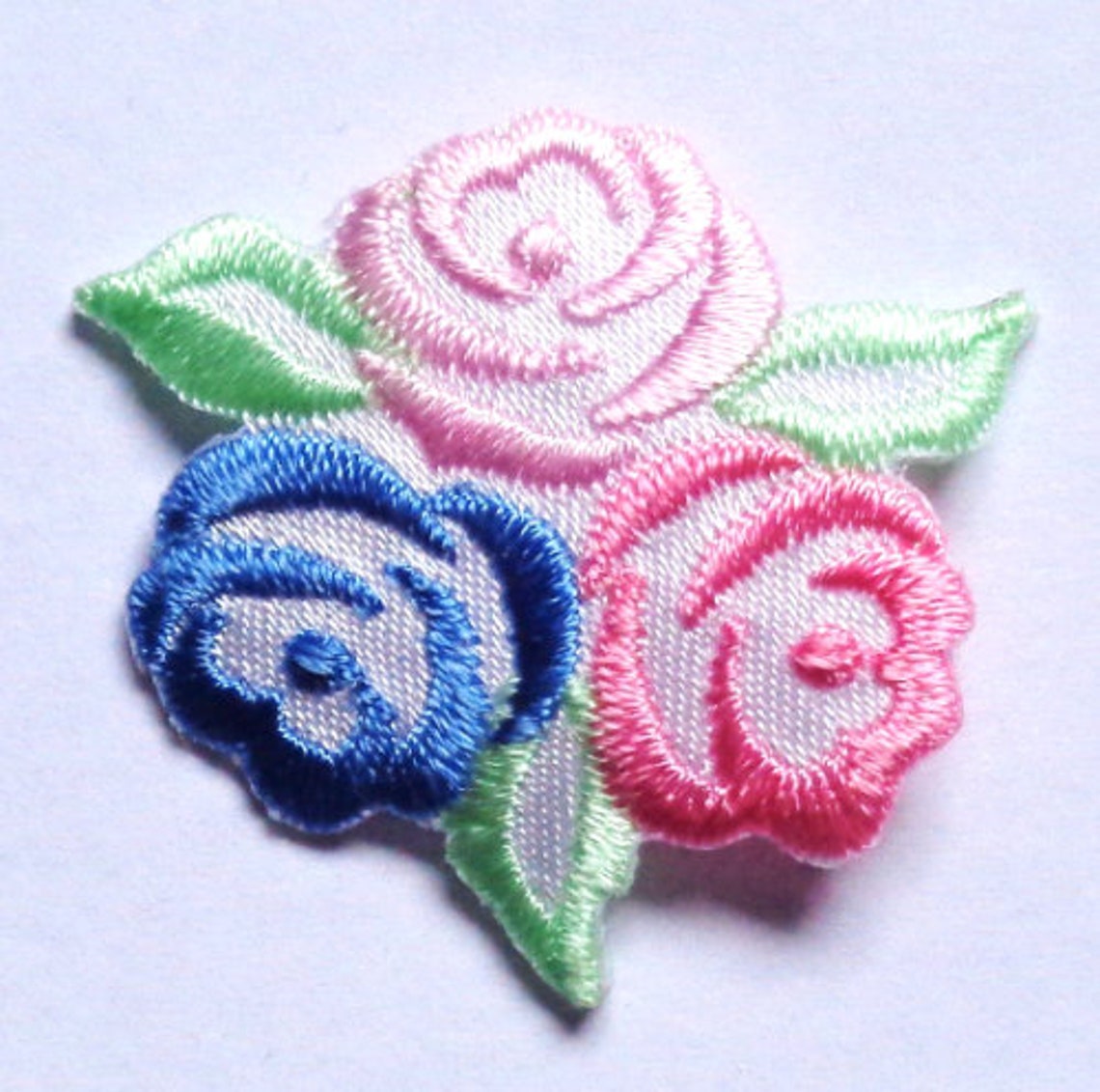 Embroidered IronOn Applique TriRose 13/8 inch Etsy