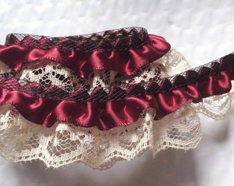 Ruffle Lace Trim 1" selling by the yard/ select color