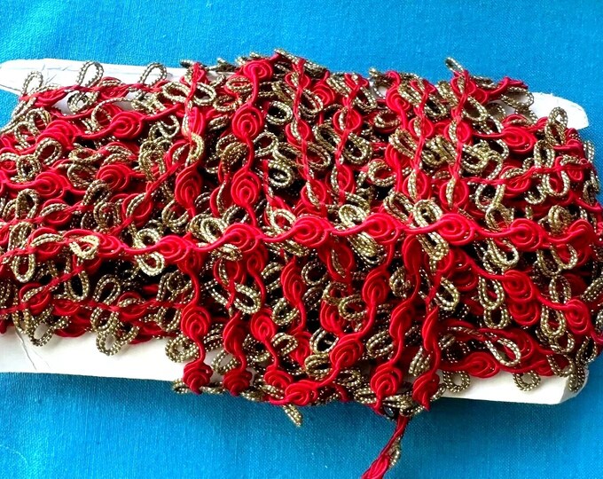 1/2 Inch Wide Red and Metallic Gold Rose Braid Price for 5.31 Yard - Etsy