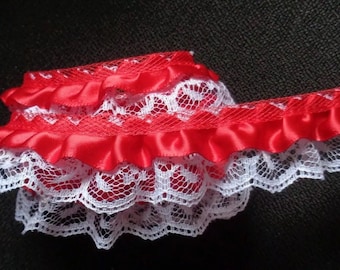 Ruffle Lace Trim 1" selling by the yard/ select color
