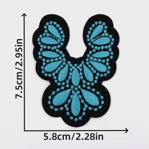 Bohemian Style Embroidery iron on Patch Applique 3 x 2+1/4 inch