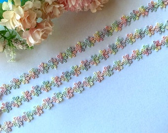 1/2 inch wide pastel color floral trim price per yard