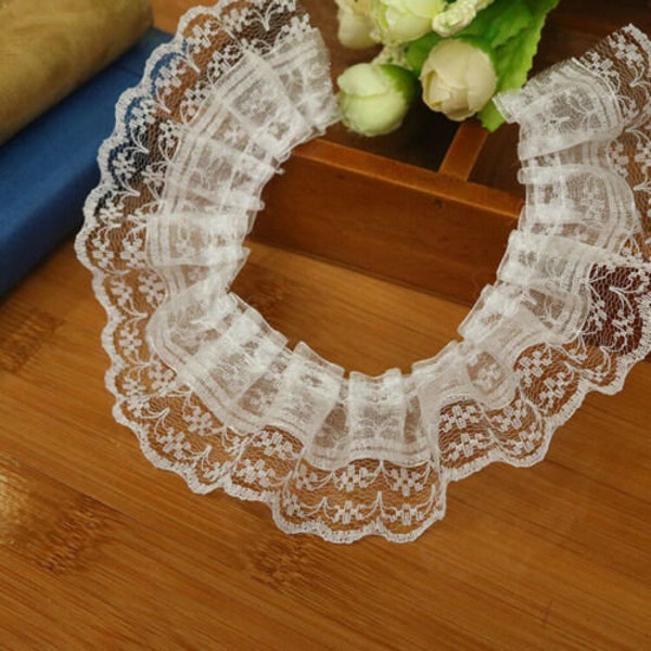 1 1/2 inch wide ruffled lace price for 2 yard yard/select color