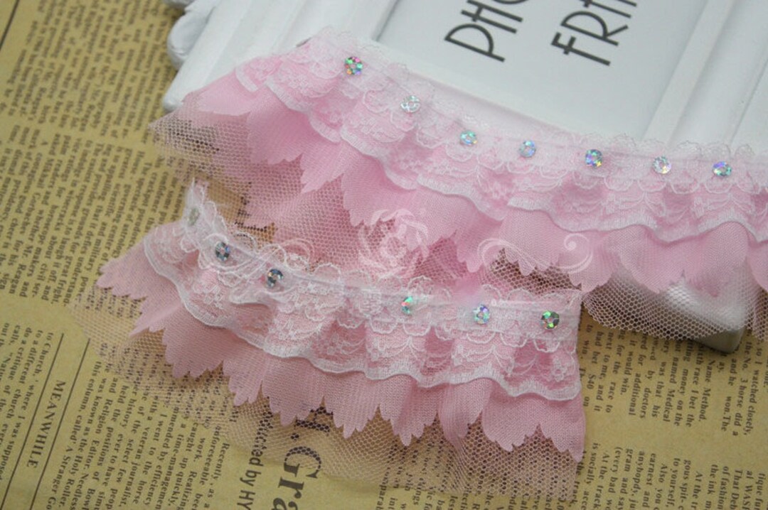 1 3/4 Inch Wide Ruffled Lace Trim Select Color/ Price per Yard - Etsy