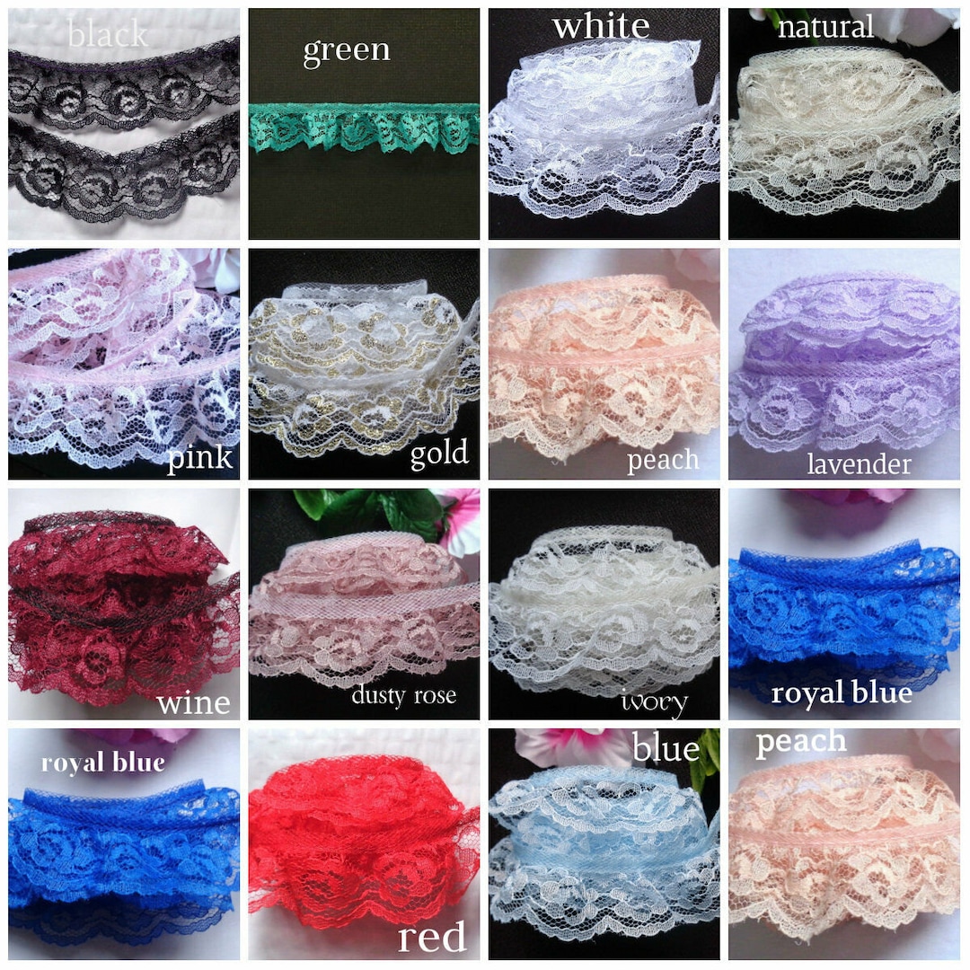 Ruffled Lace, 1+1/4 Inch Wide Select Color Selling by the Yard - Etsy