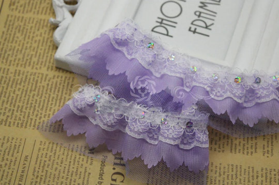 1 3/4 Inch Wide Ruffled Lace Trim Select Color/ Price per Yard - Etsy
