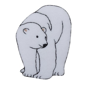 Felt polar bear iron on applique 1-7/8&quot; x 2-1/2&quot;