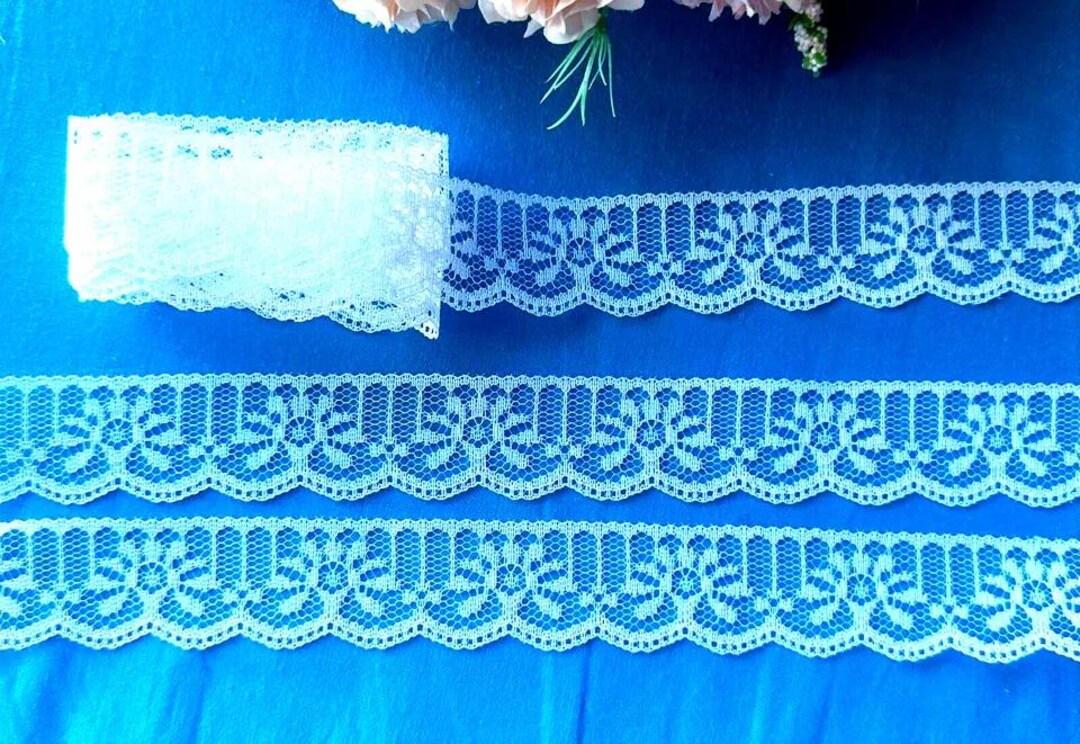 1-inch-wide White Color Lace Trim Ribbon Price for 15 Yards - Etsy
