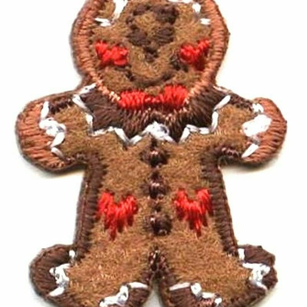 Christmas iron on patch Gingerbread boy 7/8 x 1 1/4 inch