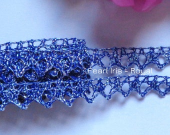 Cluny Lace, 3/8 inch wide royal color - price for 5 yards