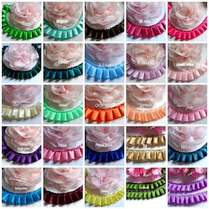 Box Pleated satin Ribbon,7/8 inch wide select color/price per yard