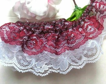 Ruffled Lace Trim 2 inch wide selling by the yard-select color