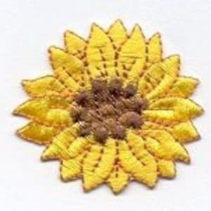 Sunflower iron on patch 1-1/2&quot; x 1-5/8&quot;