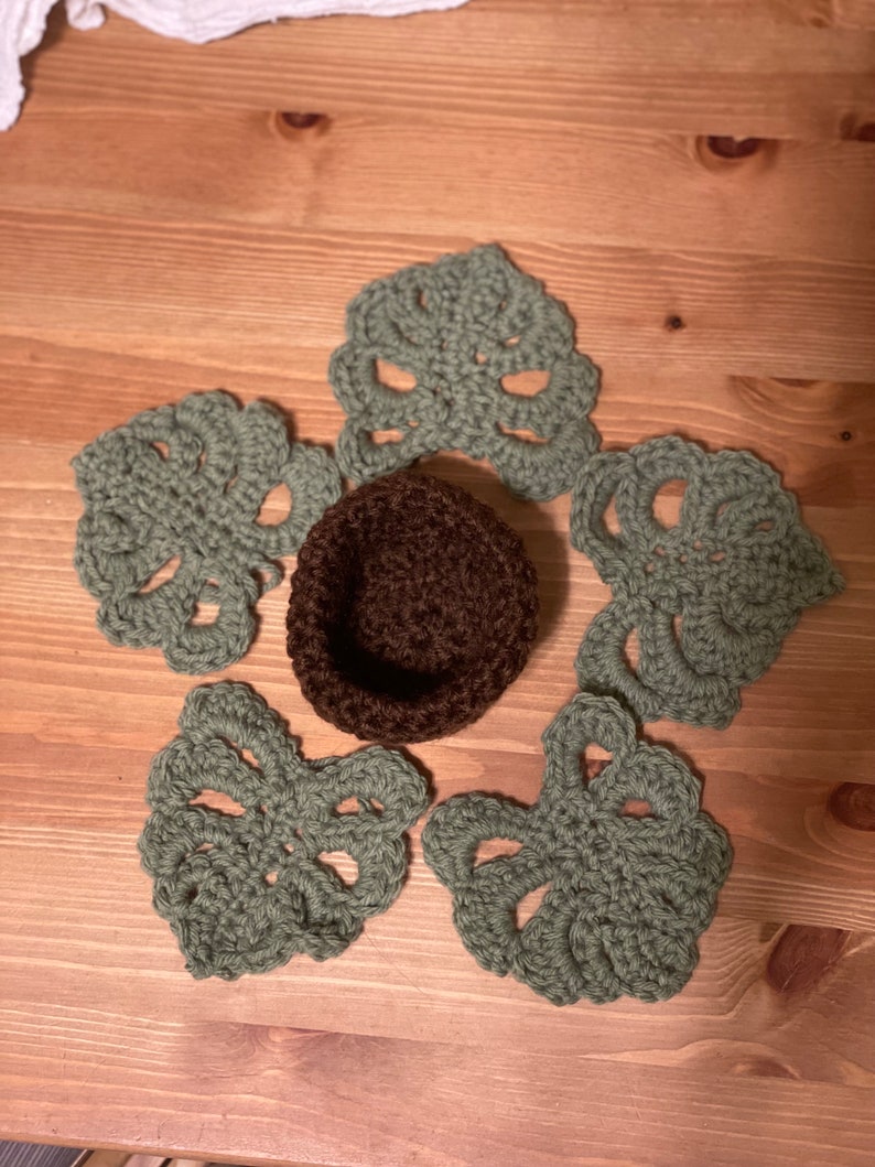 Handmade Crochet Monstera Coasters Etsy