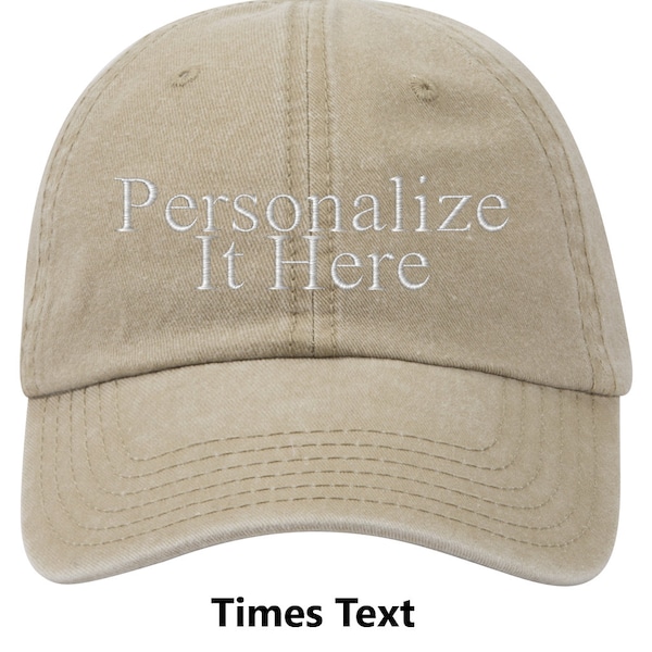 Your Text Here - Personalized Dad Hat - Vintage Custom Hat - Embroidered Hat - Initial Cap - Customized Hat - Text on Hat - Baseball Cap