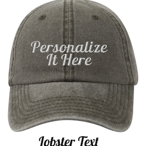 Your Text Here - Personalized Dad Hat - Vintage Custom Hat - Embroidered Hat - Initial Cap - Customized Hat - Text on Hat - Baseball Cap