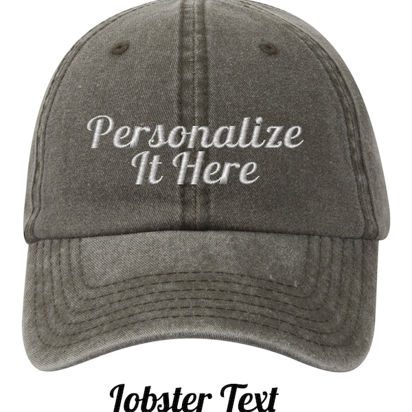 Your Text Here - Personalized Dad Hat - Vintage Custom Hat - Embroidered Hat - Initial Cap - Customized Hat - Text on Hat - Baseball Cap