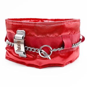 Silky Padded Hair-Saver Collar for Full-Coated Dogs - Red Solid - Poodle Collar - MULTIPLE SIZES AVAILABLE