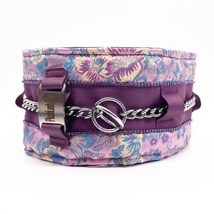 Silky Padded Hair-Saver Collar for Full-Coated Dogs - Plum Blossom Brocade - Poodle Collar - MULTIPLE SIZES AVAILABLE