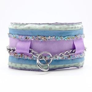 Silky Padded Hair-Saver Collar for Full-Coated Dogs - Lavender Ice - Poodle Collar - MULTIPLE SIZES AVAILABLE
