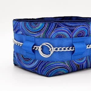 Silky Padded Hair-Saver Collar for Full-Coated Dogs - Midnight Swirls - Poodle Collar - MULTIPLE SIZES AVAILABLE