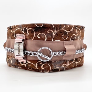 Silky Padded Hair-Saver Collar for Full-Coated Dogs - Chocolaterie - Poodle Collar - MULTIPLE SIZES AVAILABLE