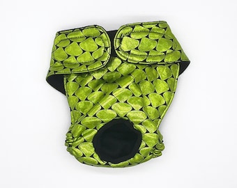 Lime Dragon Dog Panties - Dog Diaper for Female Dogs - Washable - BUNDLE DISCOUNT AVAILABLE
