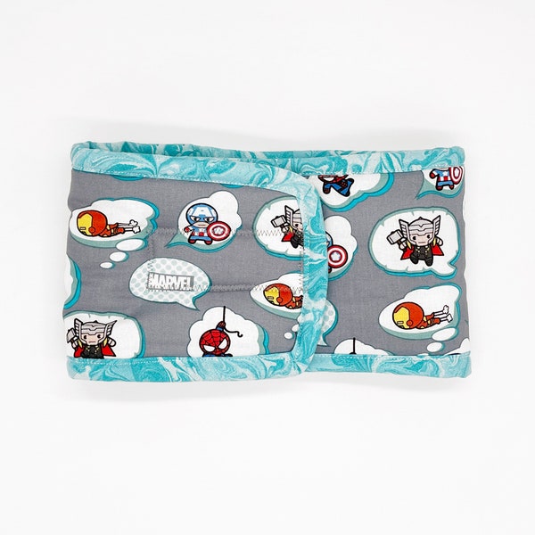 Gray & Turquoise Superhero Dog Belly Band - Dog Diaper for Male Dogs - Washable - BUNDLE DISCOUNT AVAILABLE
