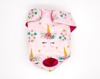 Unicorn Wink Dog Panties - Dog Diaper for Female Dogs - Washable - BUNDLE DISCOUNT AVAILABLE