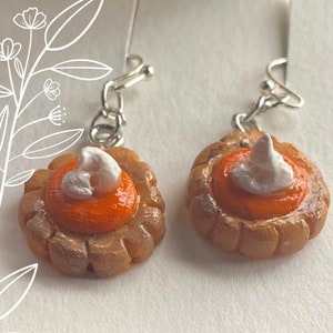 Handmade Sweet Potato Pie & Pumpkin Pie Earrings with Sterling Silver - Handmade Polymer Clay Earrings - Clip-on Earrings and Charms