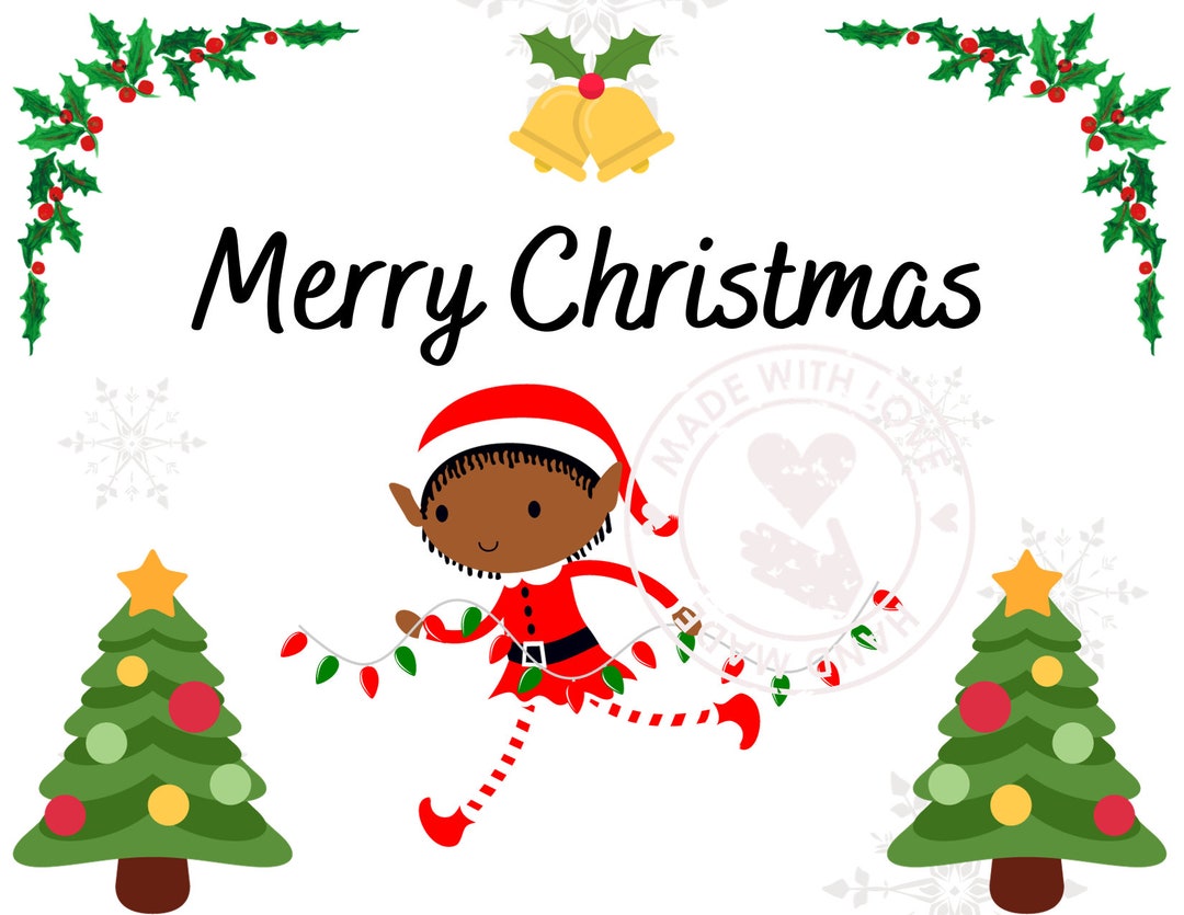 Bundled Printable Christmas Note Cards 8 Cute African Etsy