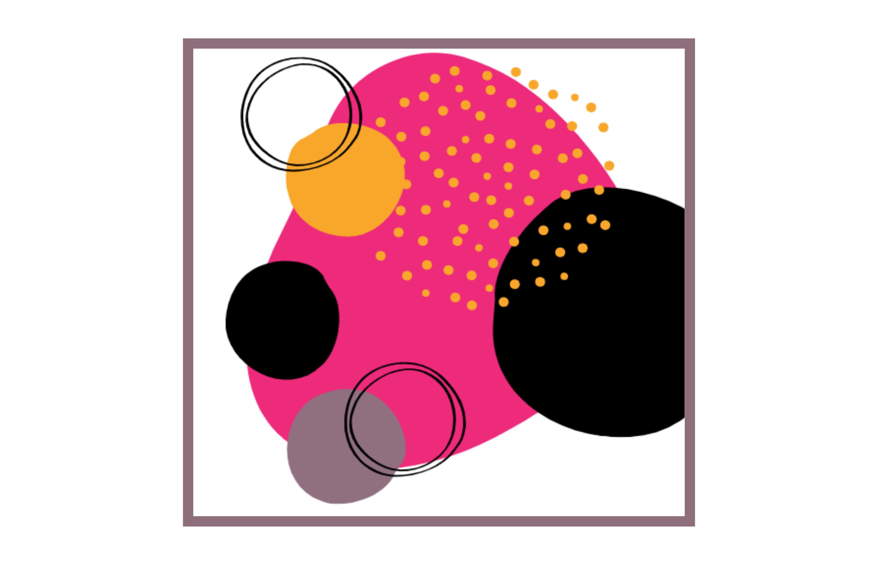 Pink and Black Abstract Wall Art Etsy