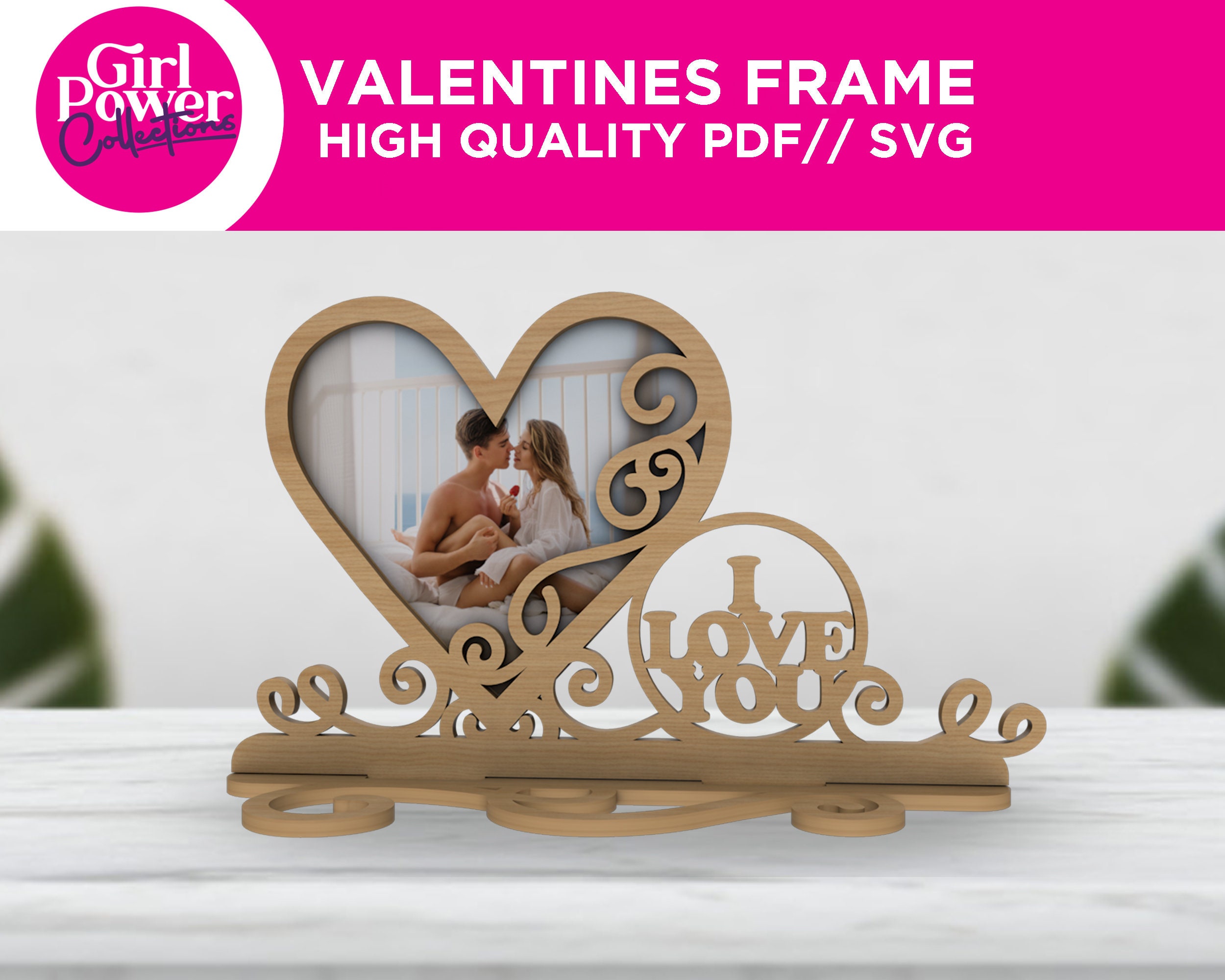 Valentine SVG Picture Frame Laser Photo Frame SVG Laser - Etsy