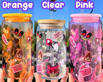 H*zbinnn H*tel Glass Cup Glass Can Sinners Glass Can Radio Demon Cup H Hotel Gift Anime Gift Otaku Kawaii Gift Sinners