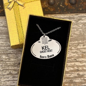 Haunted Mansion Inspired Custom Name Badge Necklace