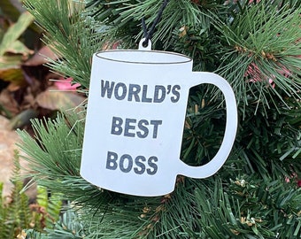 The Office Inspired World's Best Boss Mug Ornament