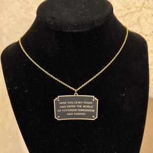 Disneyland Entrance Plaque Necklace