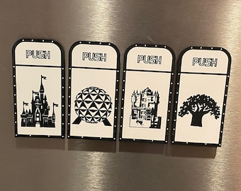 DisneyWorld Trash Can Magnets with Park Icons