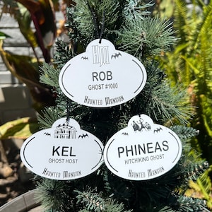 Custom Haunted Mansion Inspired - Name Badge Ornaments