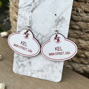 Disney Vintage Name Tag Earrings - Customizable