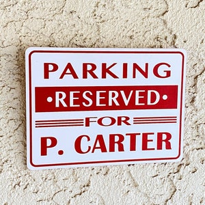Cartello di parcheggio del campus degli Avengers personalizzabile - P. Carter