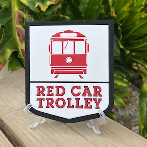Red Car Trolley Sign