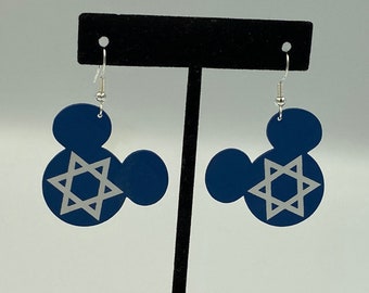 Mickey - Star of David - Hanukkah Earrings