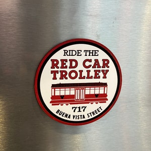 Ride the Red Car Trolley Magnet