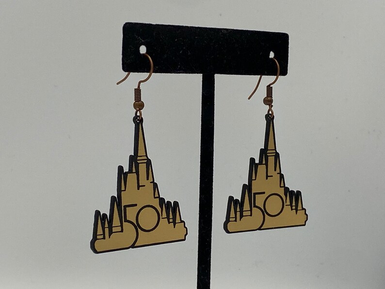 Disney World 50th Anniversary Castle Earrings image 3