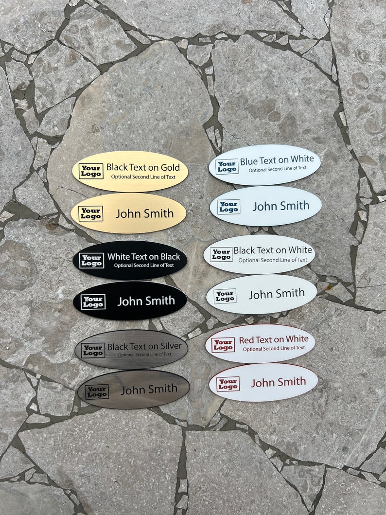Custom Personalized Engraved Name Badges With Custom Logos - Reusable ...
