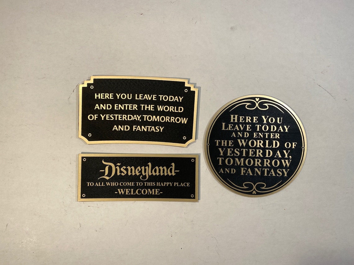 Disney Plaque Set Disneyland & DisneyWorld Etsy