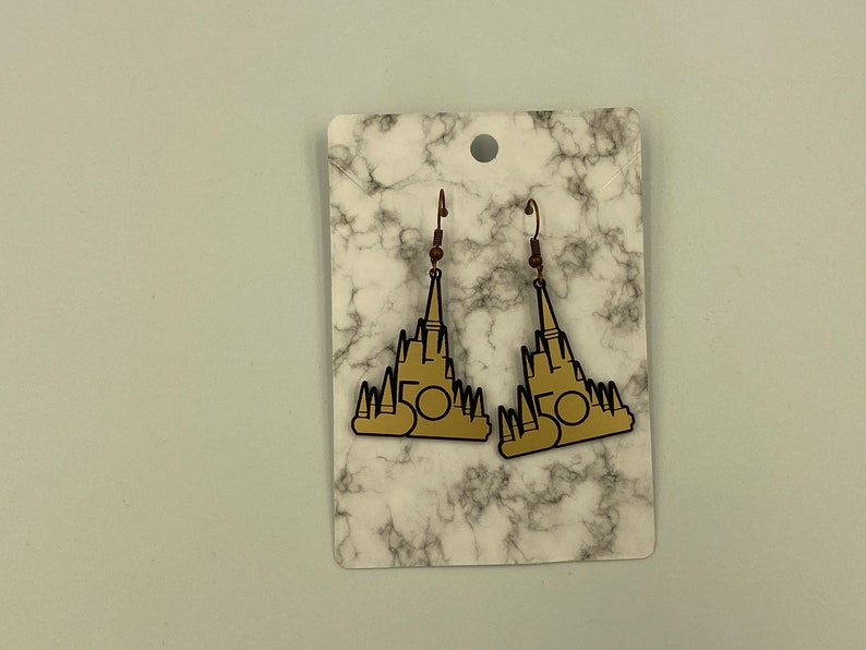 Disney World 50th Anniversary Castle Earrings image 6