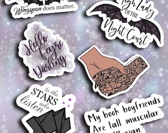 ACOTAR Laptop Stickers, A Court of Thorns and Roses, Bookish Stickers, Book Lovers Stickers, Book Sticker Pack, Book lover gift