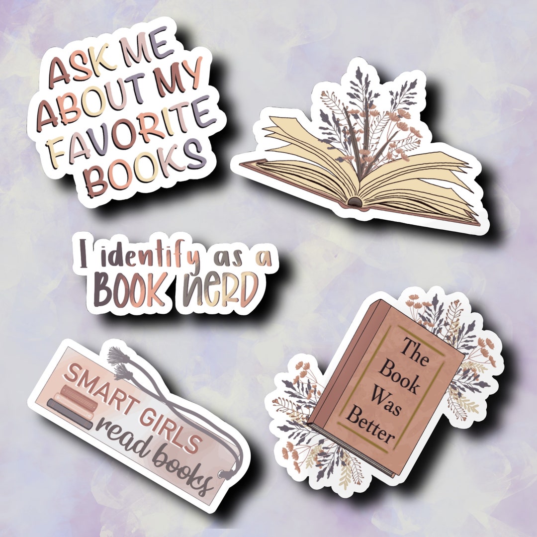 Book Laptop Stickers, Book Lover Sticker, Book Sticker Pack, Bookish Laptop  Sticker, Book Club, Reading Sticker Pack, Books Stickers 